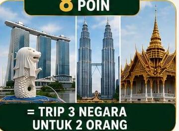 Trip 3 Negara untuk 2 Orang